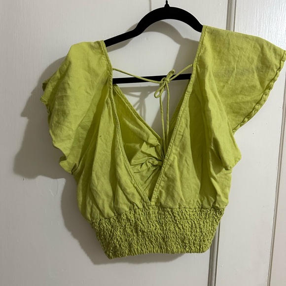 Anthropologie linen blend tie-back blouse - Picture 3 of 3